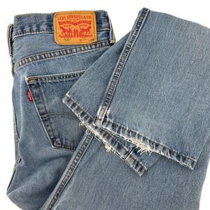 Levi Strauss 505 Mens Jeans 34x34 Medium Wash Straight Leg Denim Zip‎ Fly